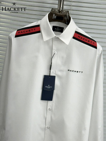 Luxury Brand Signature Shoulder Stripe Shirt Elegant British Style