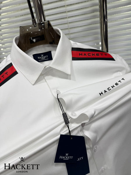 Luxury Brand Signature Shoulder Stripe Shirt Elegant British Style