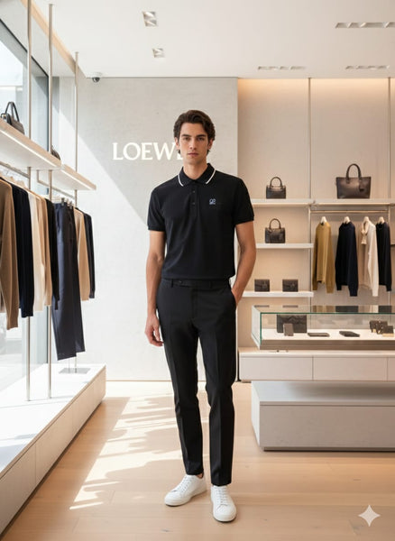 Classic Black Polo T-Shirt Minimal Luxury with Timeless Style
