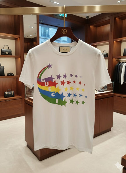 Rainbow Star Graphic T-Shirt Bold Luxury with Playful Style