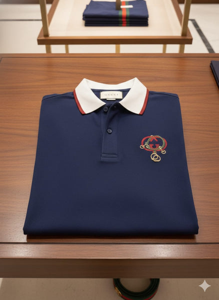 Exclusive Polo T-Shirt with Contrast Collar & Chest Embroidery