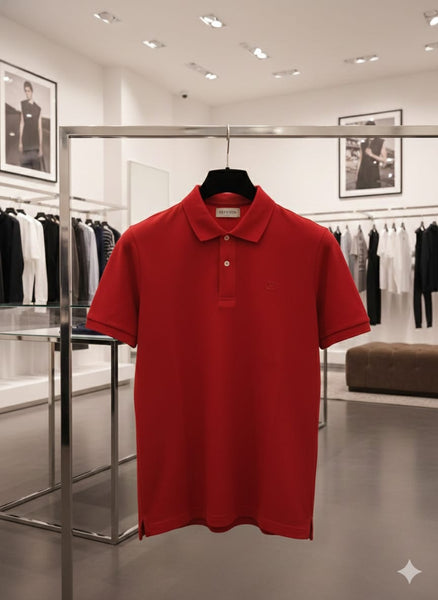 Premium Classic Red Polo T-Shirt Timeless Luxury Style
