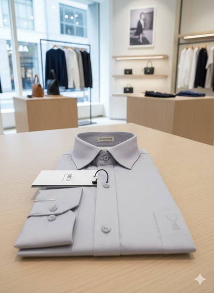 Minimal Grey Classic Button-Down Shirt