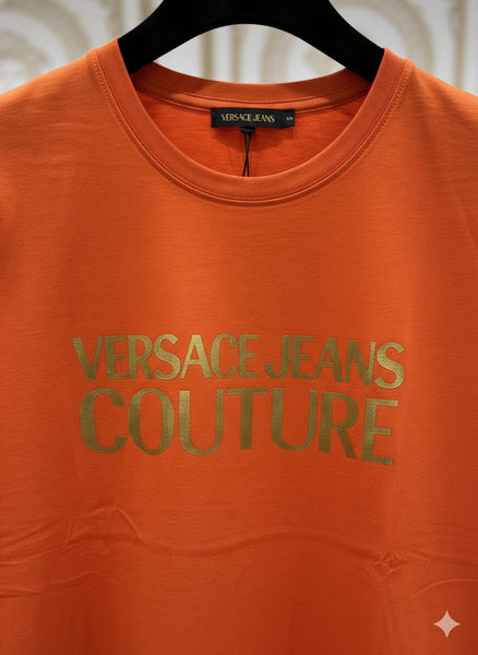 Women’s Stylish Orange Logo T-Shirt – Casual Chic Look