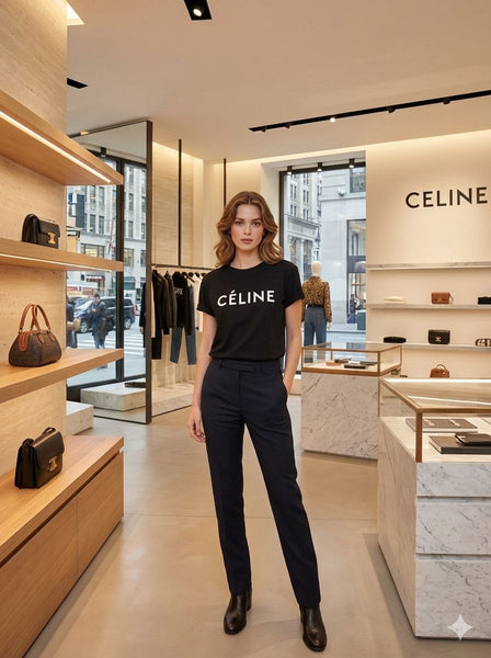Classic Black Logo T-Shirt for Women Chic & Timeless Style