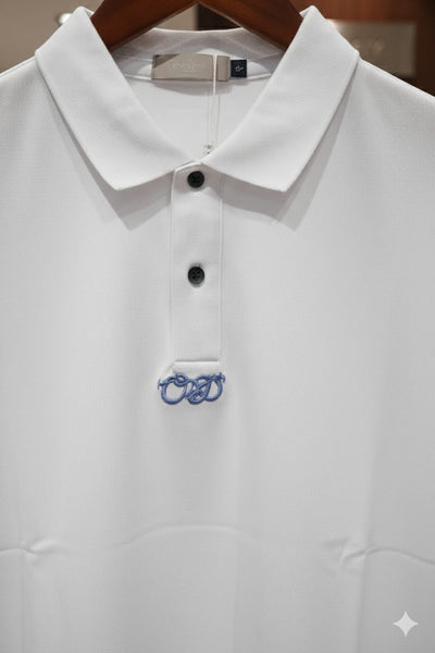 Premium White Graphic Back Print Polo T-Shirt
