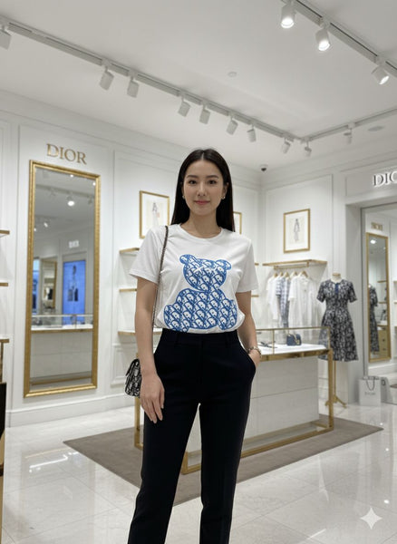 Women’s Premium Printed Teddy Bear White T-Shirt