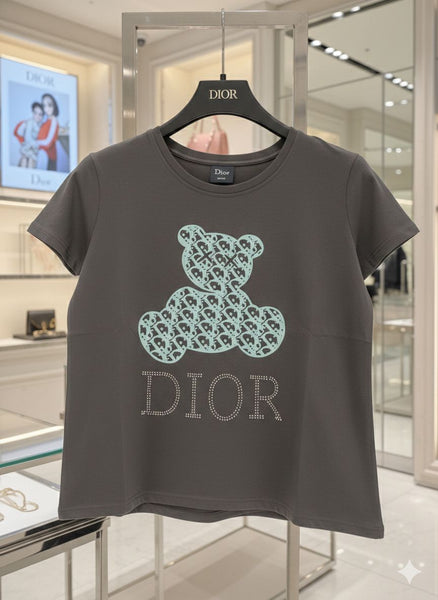 Women’s Graphic Teddy Print T-Shirt– Stylish Casual Round Neck Tee