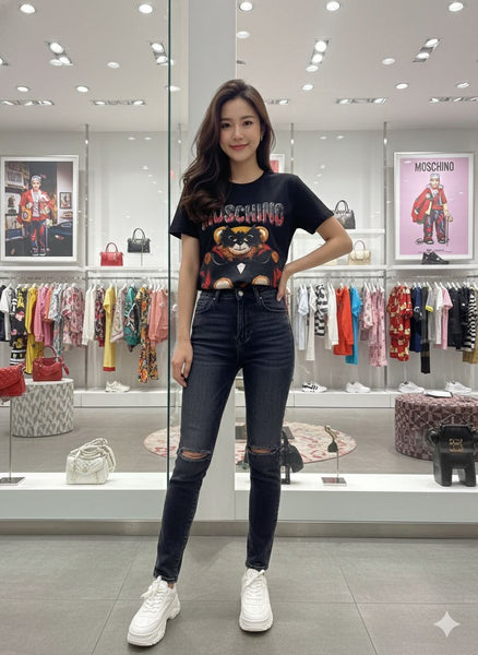 Imported  Vampire Teddy Graphic Women’s Black  T-Shirt
