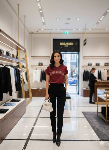 Women’s Maroon  Logo T-Shirt  Premium Casual Style