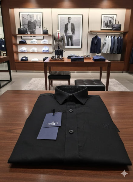 Men’s Premium Black Formal Shirt Regular Fit Elegance with Luxury Finish