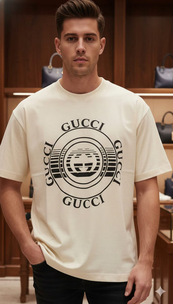 Luxury Cream Designer Graphic T-Shirt – Iconic Style Edition