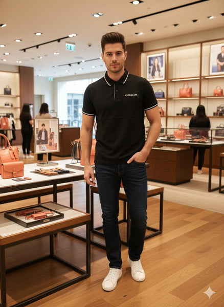 Luxury Black Polo Shirt  Premium Elegant Casual Wear