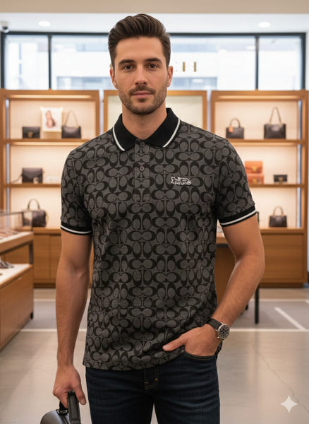 Luxury Signature Monogram Polo Shirt  Premium Designer Edition