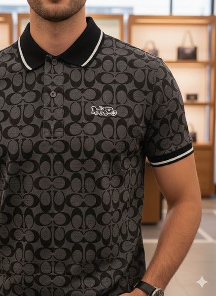 Luxury Signature Monogram Polo Shirt  Premium Designer Edition