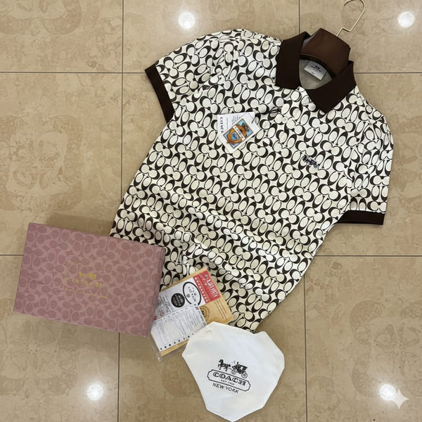 Premium Designer Monogram Polo T-Shirt for Men