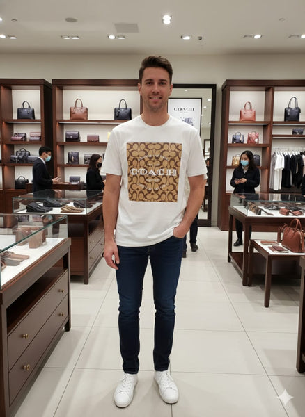 Luxury White Signature Logo Print T-Shirt