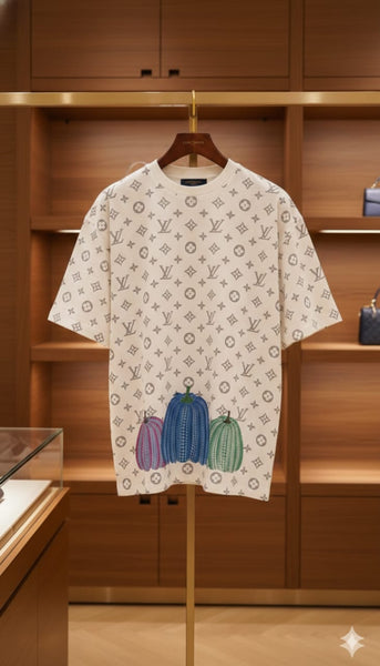 Luxury Monogram Print Graphic T-Shirt Premium Street Style