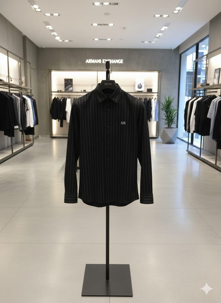 Imported Brand  Men’s Black Pinstripe Formal Shirt