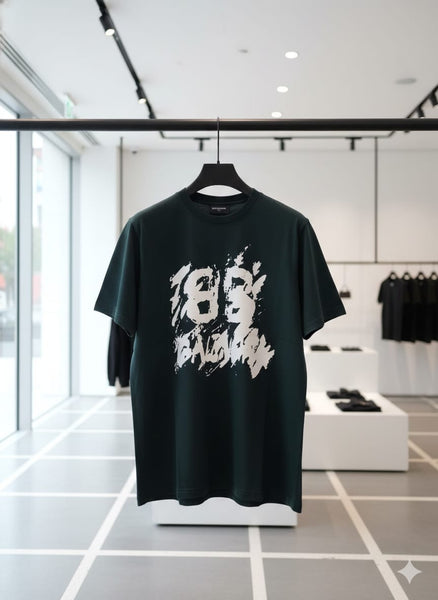 Premium Dark Green Bold Graphic Printed T-Shirt for Men