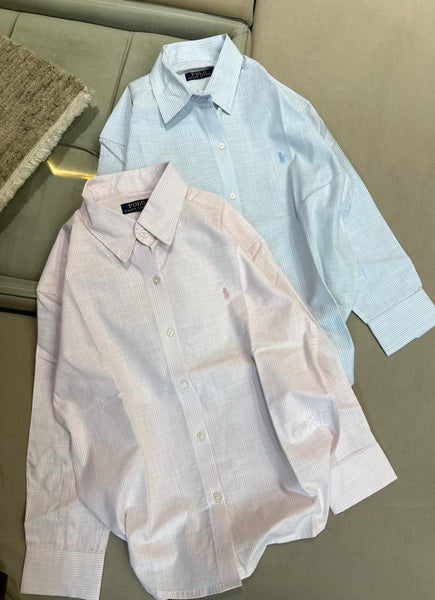 Classic Pastel Stripe Women’s Button-Down Shirt  Elegant Everyday Formal Wear
