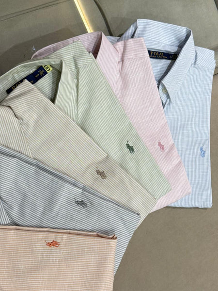 Classic Pastel Stripe Women’s Button-Down Shirt  Elegant Everyday Formal Wear