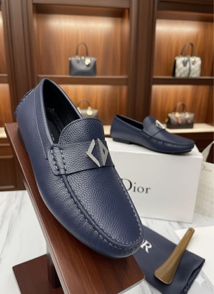 Premium Navy blue Leather Designer Loafers for Men