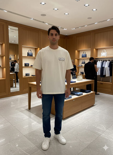 Men’s Premium Cream  Graphic Drop Shoulder T-Shirt Collection Edition