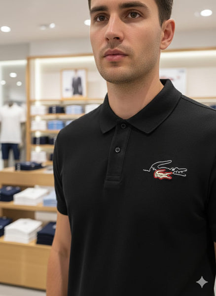 Men’s Premium Black Polo T-Shirt Classic Fit with Signature Chest Logo