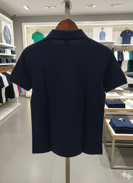 Men’s Premium Navy Blue Polo T-Shirt  Classic Fit with Signature Chest Stripe