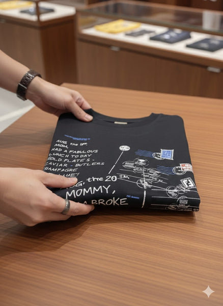 Imported Black Graphic Print Oversized T-Shirt for Men