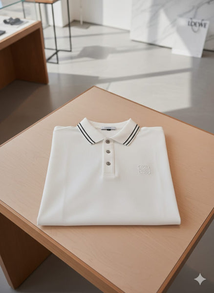 Branded  White Classic Polo T-Shirt with Contrast Tipping for Men