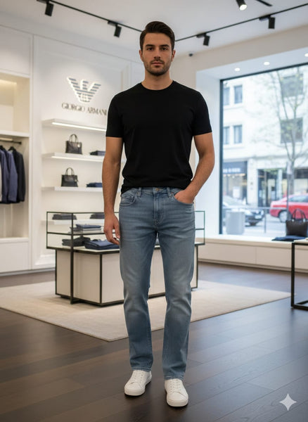 Men’s Light Blue Denim Jeans Modern Everyday Style
