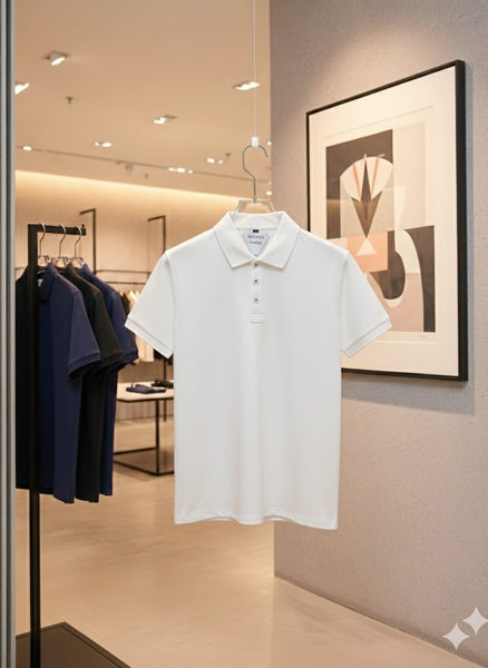 Men’s Premium White Polo T-Shirt Classic Smart Casual Style