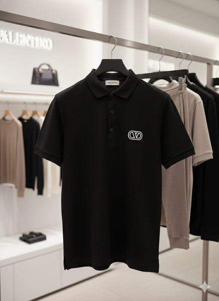 Men’s Premium Black Polo T-Shirt  Minimal Logo, Smart Casual Style