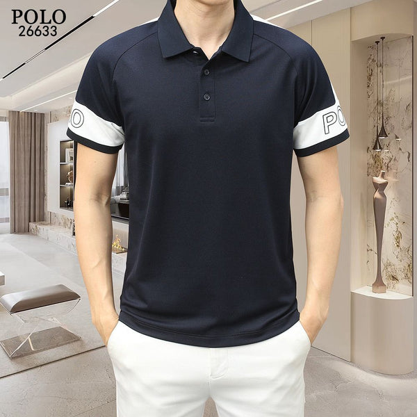 Men’s Premium Style Polo T-Shirt with Contrast Sleeve Detail