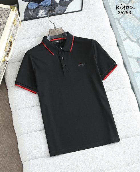 Luxury Contrast Stitch Polo Shirt Premium Designer Casual Polo