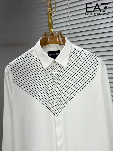Premium Designer Studded V-Pattern Shirt Luxury Party Wear Collection