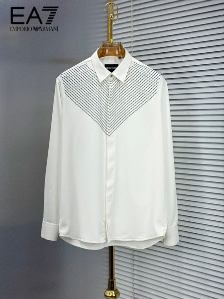 Premium Designer Studded V-Pattern Shirt Luxury Party Wear Collection