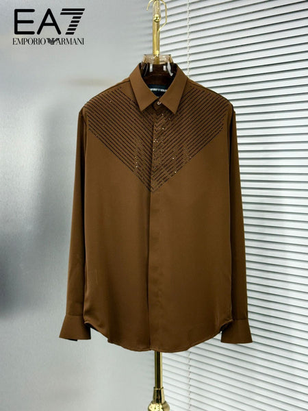 Premium Designer Studded V-Pattern Shirt Luxury Party Wear Collection