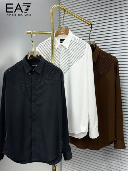 Premium Designer Studded V-Pattern Shirt Luxury Party Wear Collection