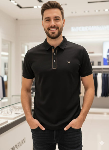 Men’s Premium Black Polo T-Shirt Classic Fit & Elegant Style