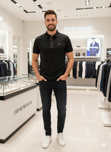 Men’s Premium Black Polo T-Shirt Classic Fit & Elegant Style