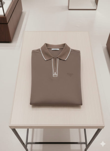 Elegant Brown Polo T-Shirt Premium Minimal Edition