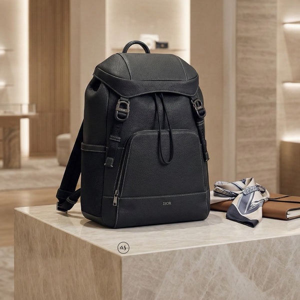 Luxury Black Leather Backpack  Elegant & Modern Essential for Women