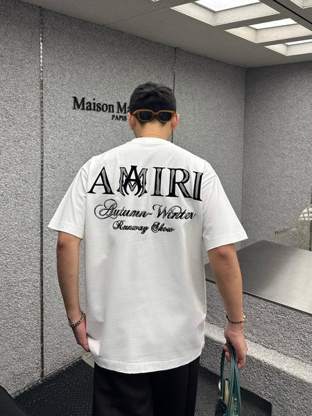 Imported  Premium Brand Embroidered Brand Script Drop Shoulder T-shirt