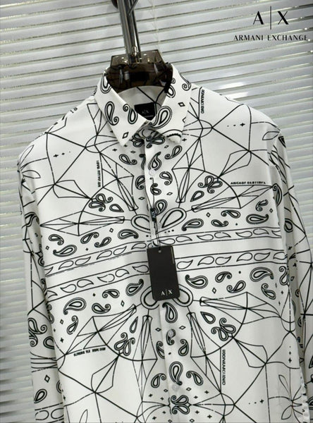 Stylish Geometric Pattern Designer Shirt For Men