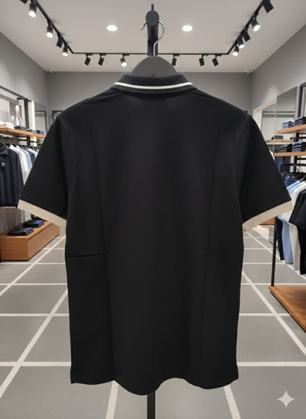 Premium Contrast Collar Polo T-Shirt Classic Black