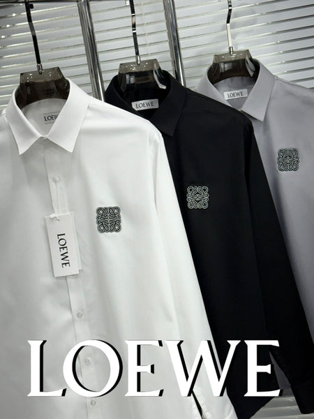 Premium Designer Button-Down Shirt with Anagram Logo
