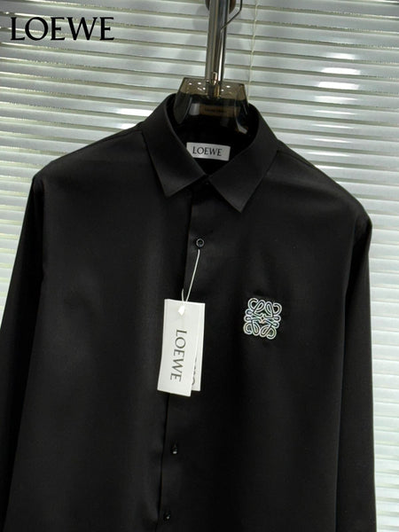 Premium Designer Button-Down Shirt with Anagram Logo